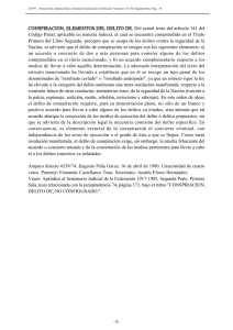 CONSPIRACION, ELEMENTOS DEL DELITO DE. Del actual texto