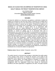 Manual de Calidad para Empresa de Transporte de Carga