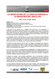 LA APORTACIÓN DE LA CRISTALOGRAFÍA A LA INDUSTRIA DEL