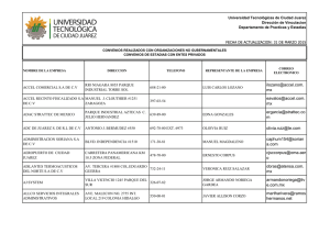 Convenios de Estadías - UT Ciudad Juárez