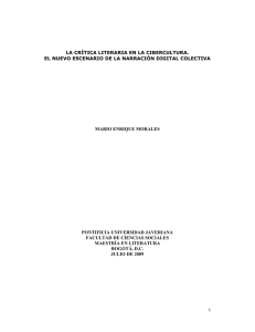 la crítica literaria en la cibercultura. el nuevo escenario de la