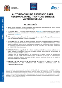 AUTORIZACIÓN DE EJERCICIO PARA PERSONAL DIRECTIVO Y
