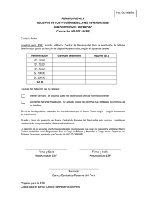 Recibido Banco Central de Reserva del Perú Original para la ESF