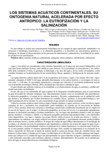 los sistemas acuáticos continentales. su ontogenia natural