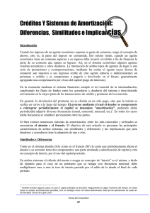 Créditos Y Sistemas de Amortización: Diferencias, Similitudes e