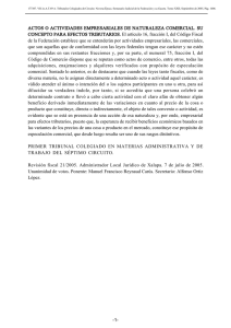 ACTOS O ACTIVIDADES EMPRESARIALES DE NATURALEZA