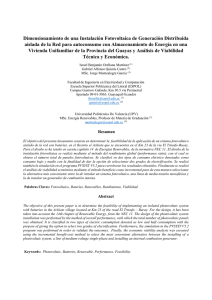 Dimensionamiento de una Instalación Fotovoltaica de Generación
