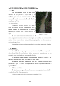 1. CARACTERÍSTICAS ORGANOLÉPTICAS. 2. TURBIDEZ.