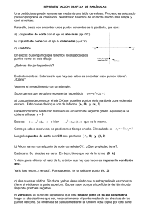 Una parábola se puede representar mediante una tabla de valores