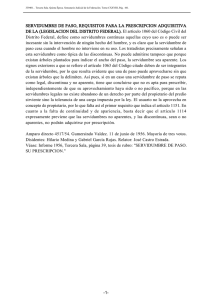 SERVIDUMBRE DE PASO, REQUISITOS PARA LA
