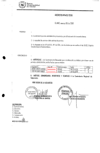 VISTO DECRETO Nfi1413/2DIB DLMUE, marzo DSds 2016