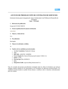 Shorlist notice - services