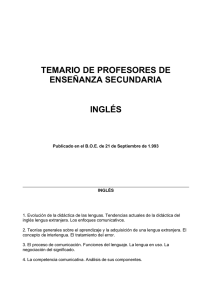 temario de profesores de enseñanza secundaria inglés