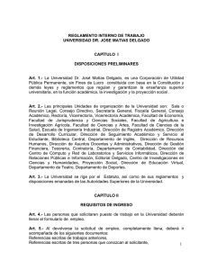 Reglamento Interno de Trabajo - Universidad Dr. José Matías Delgado