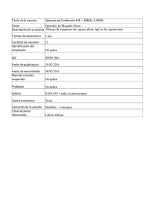 Título de la vacante Operario de Confección REF