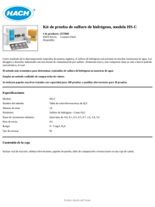 Kit de prueba de sulfuro de hidrógeno, modelo HS-C