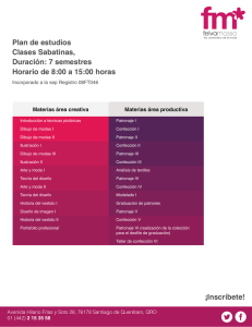 Plan de estudios Clases Sabatinas, Duración: 7 semestres Horario