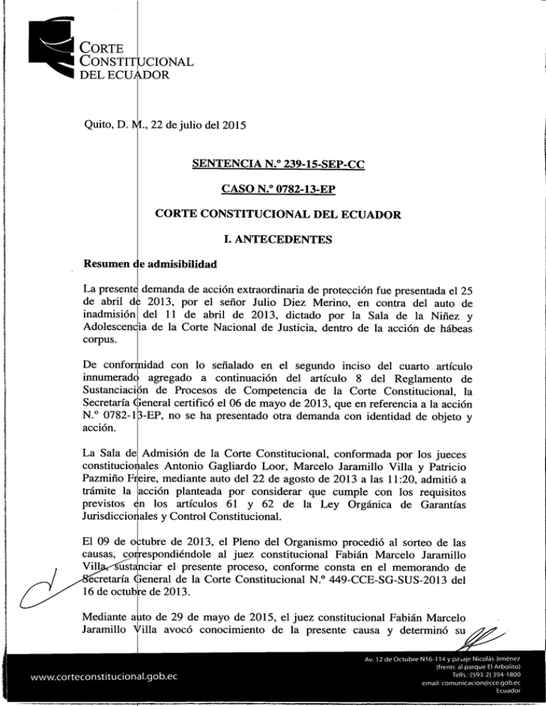 Descargar Sentencia Corte Constitucional Del Ecuador 2167