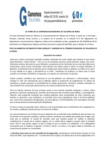 Moción retirada de Glifosato. Pleno 29 de Octubre de 2015