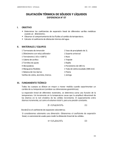 DILATACIÓN TÉRMICA DE SÓLIDOS Y LÍQUIDOS