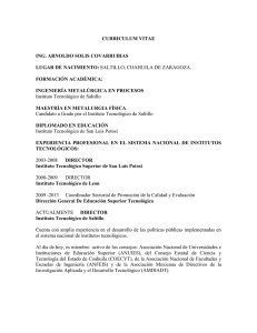 Currículum Vitae Ing. Arnoldo Solís Covarrubias