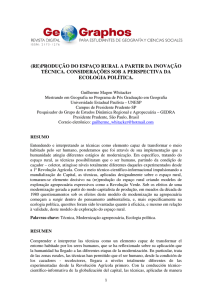 produção do espaço rural a partir da inovação técnica