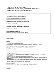 Didáctica general - Conservatorio de Música Julián Aguirre