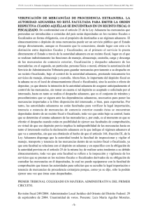 verificación de mercancías de procedencia extranjera. la autoridad