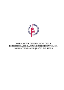 NORMATIVA DE EXPURGO DE LA BIBLIOTECA DE LA
