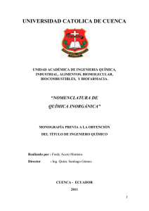 Monografía de Nomenclatura de Química Inorgánica
