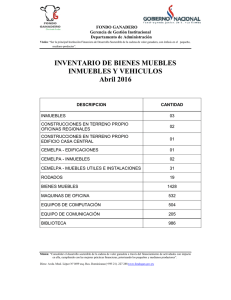INVENTARIO DE BIENES MUEBLES INMUEBLES Y VEHICULOS