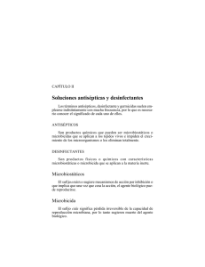 Soluciones antisépticas y desinfectantes