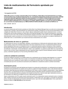 Lista de medicamentos del formulario aprobada por Medicaid
