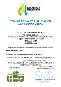tecnica de lax vox: aplicación a la terapia vocal