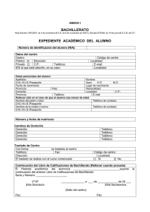 Formulario de Expediente Académico Bachillerato