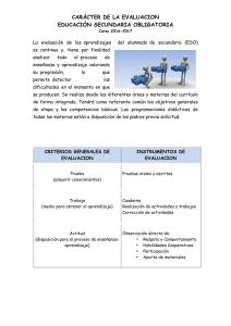 carácter de la evaluacion - Colegio San Jose Hijas de la Caridad