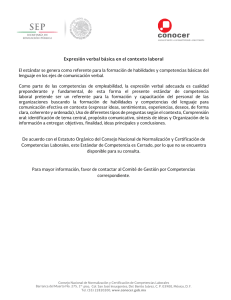 Expresión verbal básica en el contexto laboral El