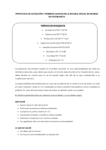 Protocolo de actuación y primeros auxilios