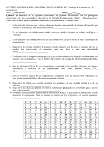 Ejercicio 1) Identifica en el siguiente cuestionario las palabras