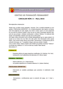 CIRCULAR NÚM. 5 – Març 2015