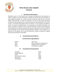 Ficha técnica salsa chipotle (Frasco)