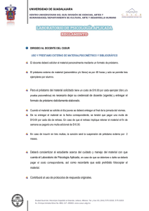 UNIVERSIDAD DE GUADALAJARA prueba psicométrica) es
