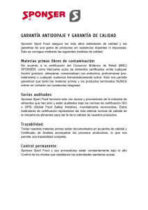 Garantía de Calidad y Antidopaje