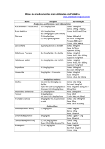 Doses de medicamentos mais utilizados em Pediatria