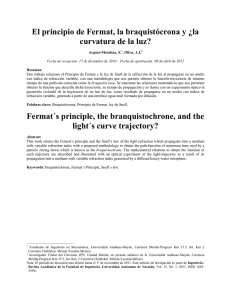 El principio de Fermat, la braquistócrona y