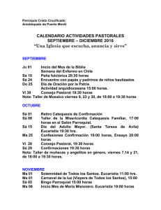 Programa Anual de Actividades - Parroquia Cristo Crucificado