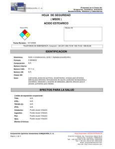 MSDS Ácido Esteárico: Seguridad y Propiedades Químicas