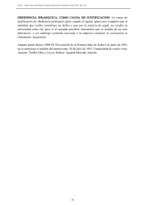 OBEDIENCIA JERARQUICA, COMO CAUSA DE JUSTIFICACION