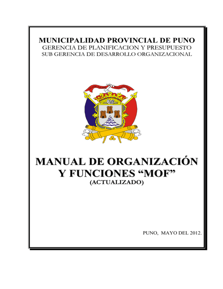 Manual De Organización Y Funciones “mof”