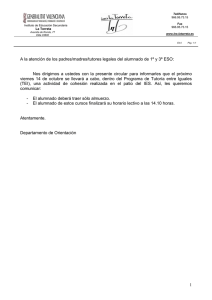 1 A la atención de los padres/madres/tutores legales del alumnado